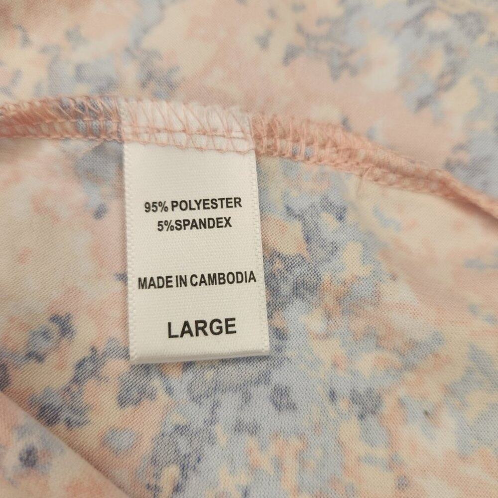 Muk Luks pink blue floral short robe - Size L - Picture 6 of 7